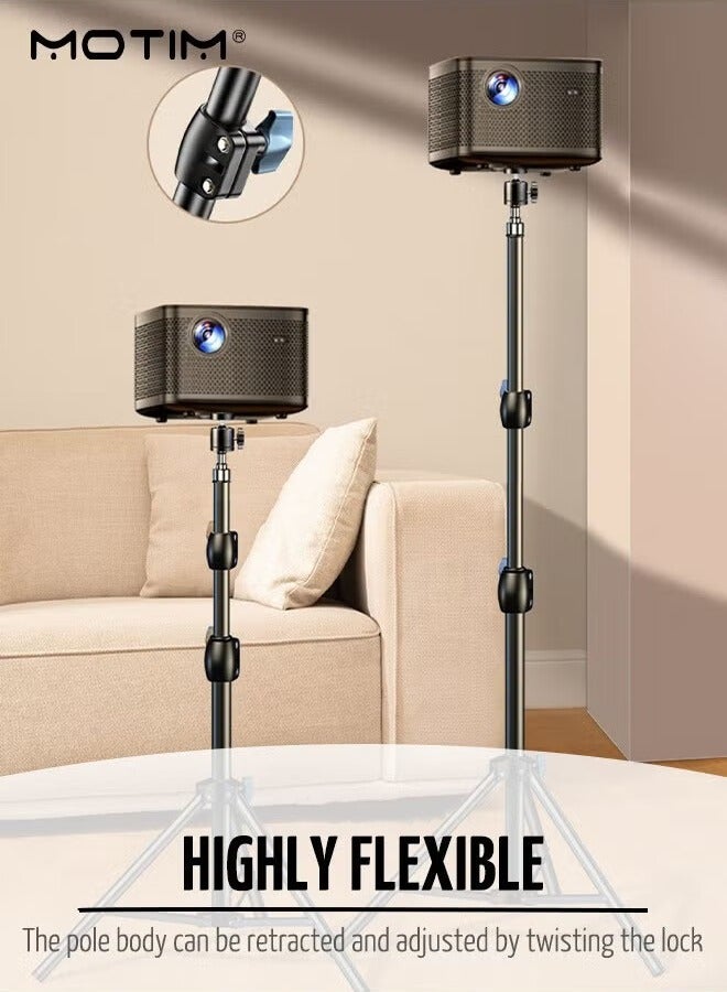 Motim Projector Tripod Stand with Metal Gimbal, Universal Projector Floor Stand, 360° Rotating Adjustable Height 57to 170 cm, Foldable Stable Telescopic Mount Support for Office Home Stage Studio Outdoor - Image 3