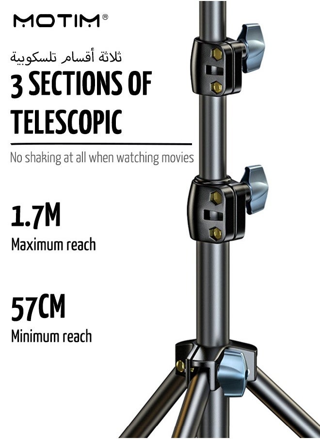 Motim - Projector Tripod Stand, Floor Tripod Stand, 360° Rotation Universal Adjustment Up to 170 CM Height, Foldable Stable Telescopic Support for Office Home Stage Studio Outdoor - Image 1