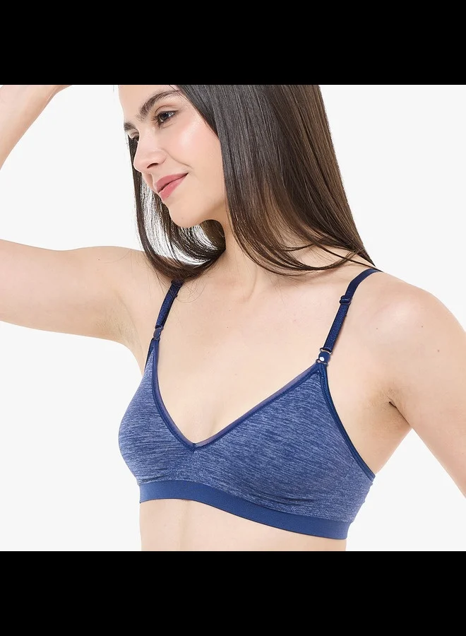 Hanes Hanes Womens Convertible Wire Free Bra in the Navy Heather Large