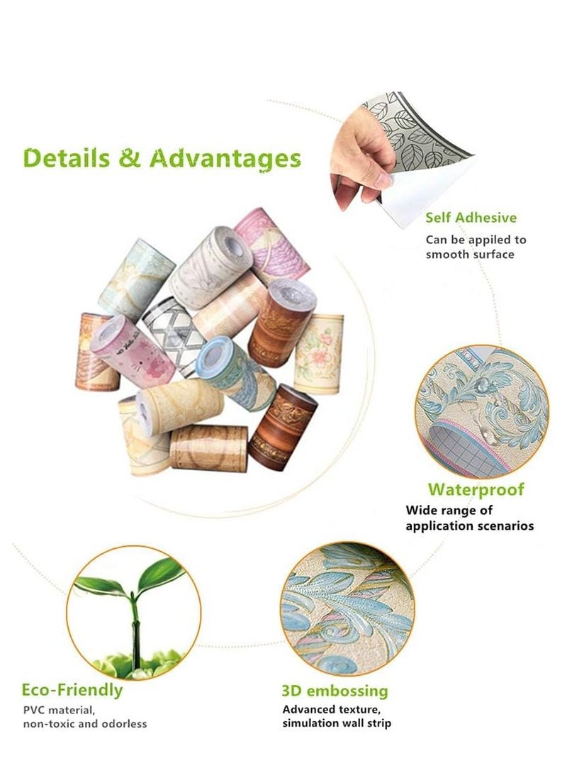 SOLARAE 3D Flower Pattern Molding Peel Stick Wall for Home Decor Bathroom Mirror Wallpaper and Frame Kitchen Bulletin Board - Image 4