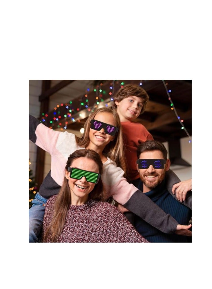 SYOSI Wireless LED Glowing Glasses, Party Favor Glasses, USB Rechargeable LED Light Up Glasses with Flashing Neon, 11 Patterns LED Luminous Eyeglasses for Parties, Nightclub, , Concerts - Image 4