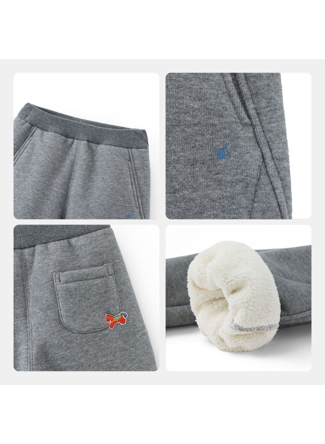 G Integrated Fleece Three-resistant Pants] Baby Warm Pants Fleece Lined Thickened Winter Boys' Long Pants Girls' - Image 5