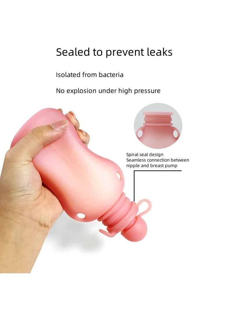 Home Fresh-Keeping Portable Silicone Breast Milk Bag Can Be Refrigerated And Reused Blue 150ml*5 - Image 2
