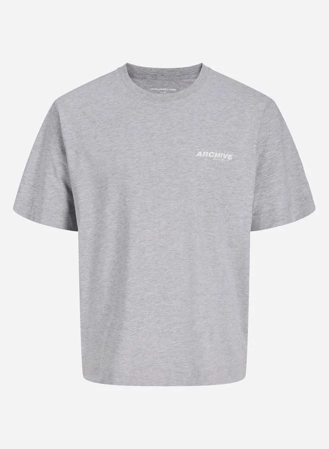 جاك اند جونز تيشيرت بياقة دائرية وطبعة جرافيك خلفية