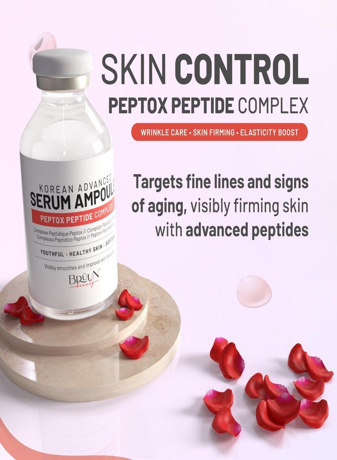 برون أمبولات سيروم ببتيدات الوجه من برون بيبتوكس - سيروم كوري مرطب للعناية بالبشرة للوجه والجسم، للاستخدام مع أو بدون قلم ديرما (غير مرفق)، 1.18 أونصة سائلة - Image 2