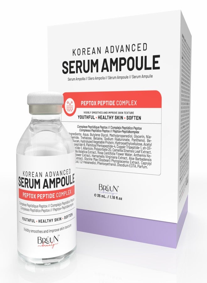 برون أمبولات سيروم ببتيدات الوجه من برون بيبتوكس - سيروم كوري مرطب للعناية بالبشرة للوجه والجسم، للاستخدام مع أو بدون قلم ديرما (غير مرفق)، 1.18 أونصة سائلة - Image 1