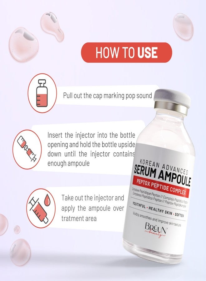 برون أمبولات سيروم ببتيدات الوجه من برون بيبتوكس - سيروم كوري مرطب للعناية بالبشرة للوجه والجسم، للاستخدام مع أو بدون قلم ديرما (غير مرفق)، 1.18 أونصة سائلة - Image 4