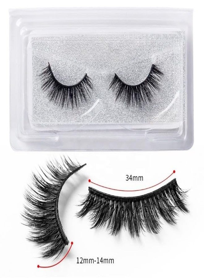 GODFLY Self Adhesive False Eyelashes Reusable Waterproof Natural Wispy Strip Lashes Easy To Wear No Glue Indian Makeup(6D-05) - Image 2