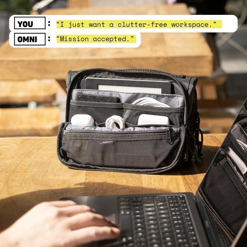 بيوراما حقيبة الكمبيوتر المحمول ومنظم OMNI – مناسبة لأجهزة MacBook وDell وHP مقاس 13-14 بوصة – حقيبة كمبيوتر محمول واقية نحيفة بتصميم قابل للطي مغناطيسي وجيوب منظمة للسفر - Image 2