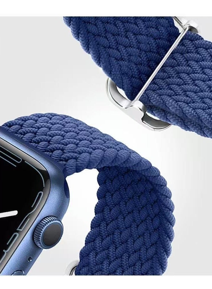 Beauenty Watch Nylon Band 38/40/41/42mm Compatible with Apple Watch Serie  8/7/SE/6/5/4/3/2/1  starlight blue - Image 3