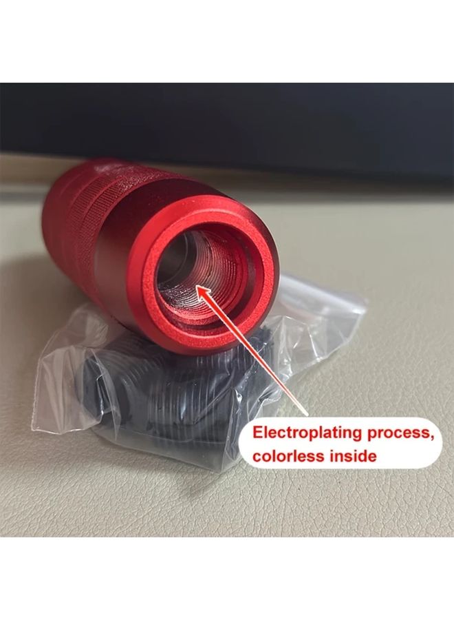 MS Red Aluminum Alloy Anti Slip Automatic Car Shift Knob Handle - Image 4