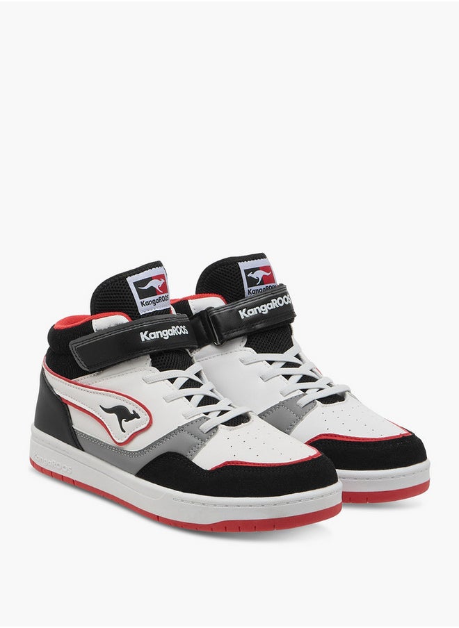 kangaROOS Boys' Logo Detail High Cut Sneakers with Hook and Loop Closure  - Image 1