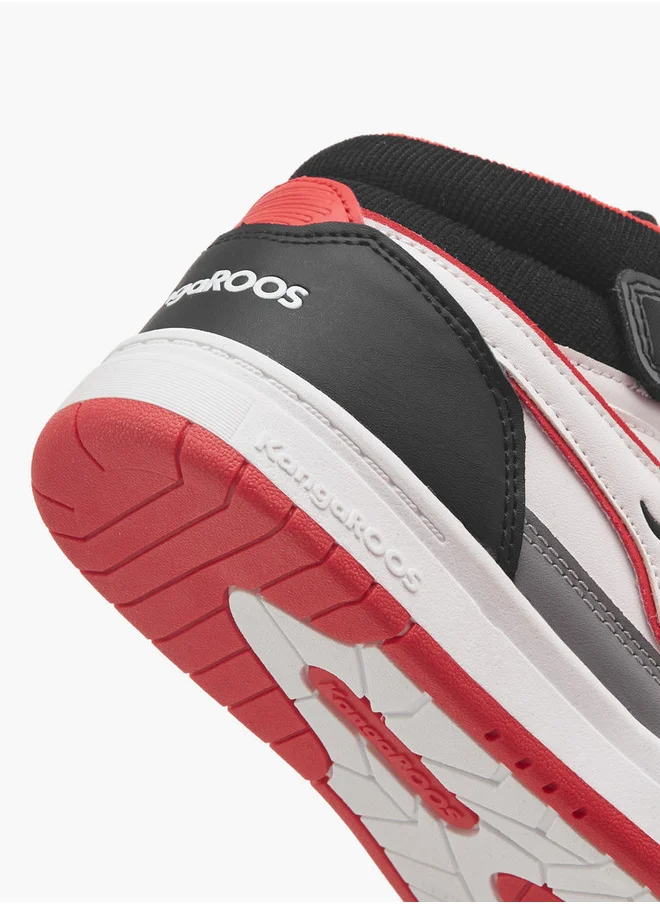 كانغاروس Boys' Logo Detail High Cut Sneakers with Hook and Loop Closure