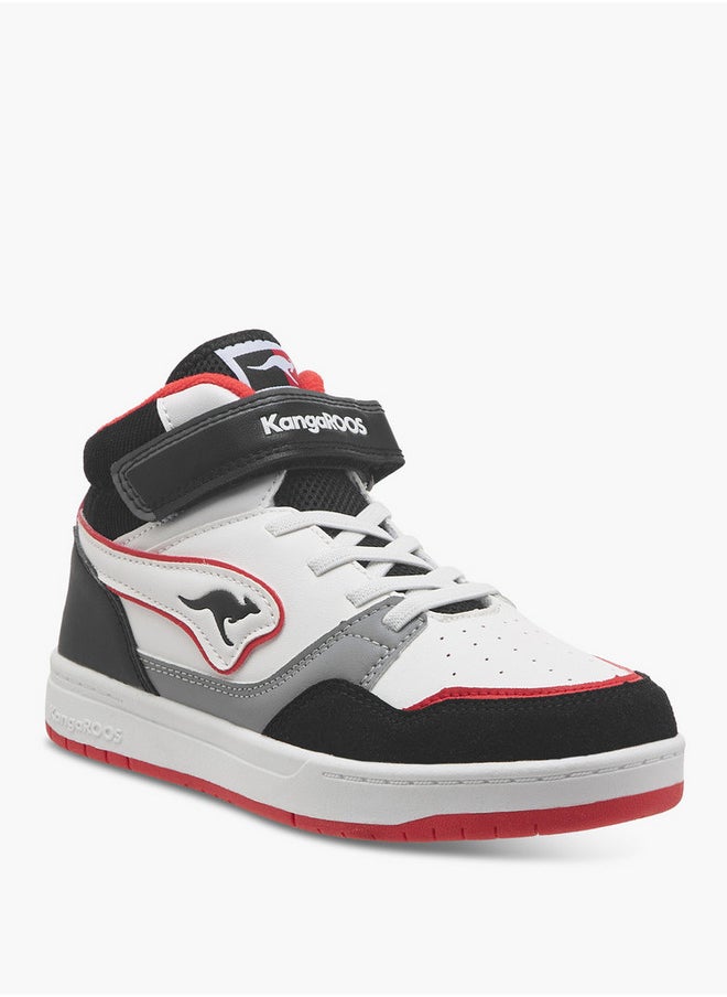 kangaROOS Boys' Logo Detail High Cut Sneakers with Hook and Loop Closure  - Image 2