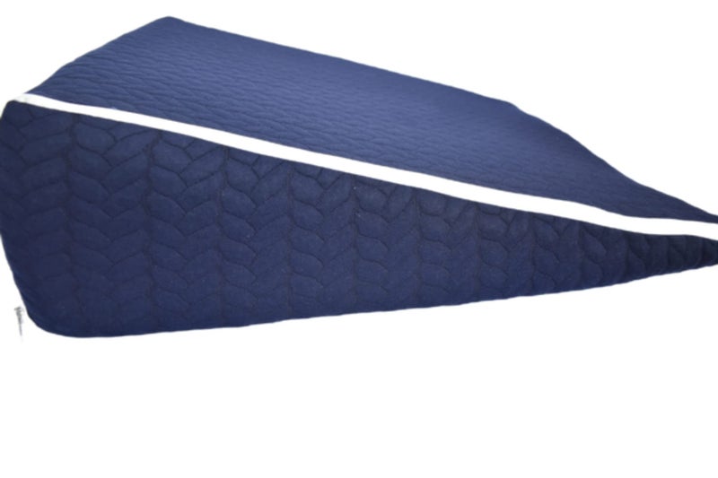 GET IT Wedge Orthopedic Pillow with Detachable Cover Acid Reflux Memory Foam Support Firm Pillow for Sleeping ,Leg Elevator ,Back & Neck Pain Relief (Navy Blue Diamond , 24 inch X 24 inch X 8 Inch) - Image 1