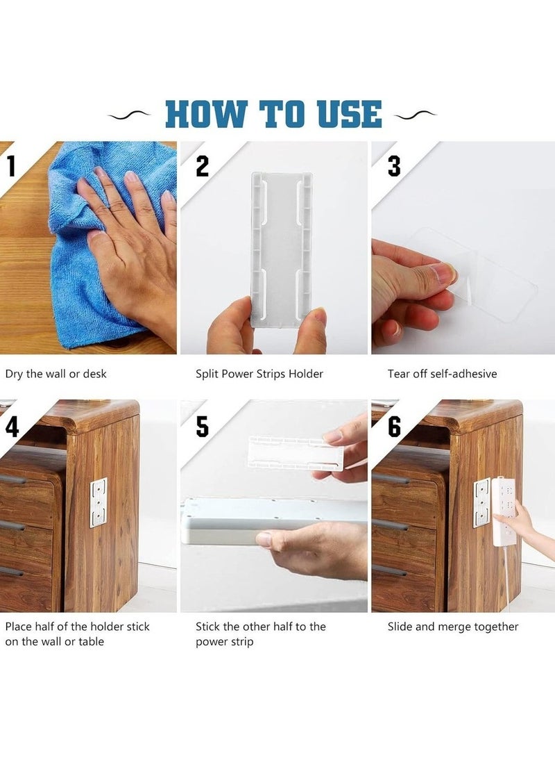 Self Adhesive Power Strip Holder Seamless Punch Free Plug Desktop Socket Fixer For Cable Management And Surge Protector Desk Wall Mountable Plug-in Socket Fixer Bracket Stand  - Image 5