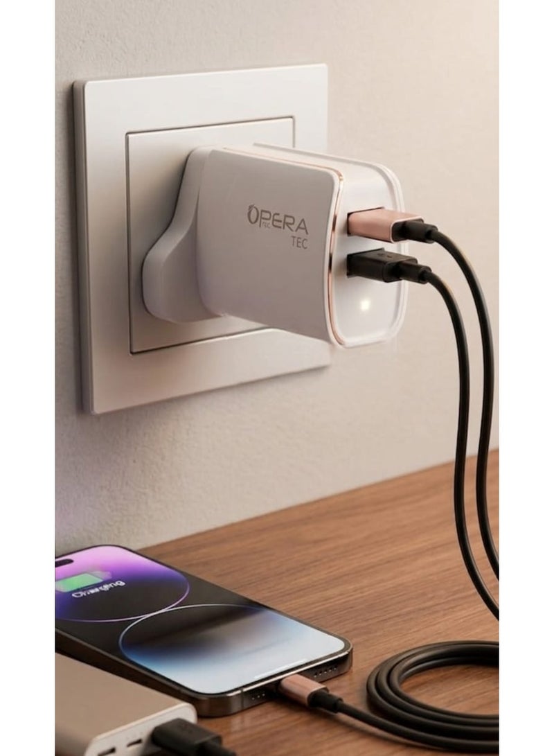 أوبرا شاحن يو إس بي (USB Charger) بـ منفذين (2 Ports) لشحن جهازين في وقت واحد. - Image 3