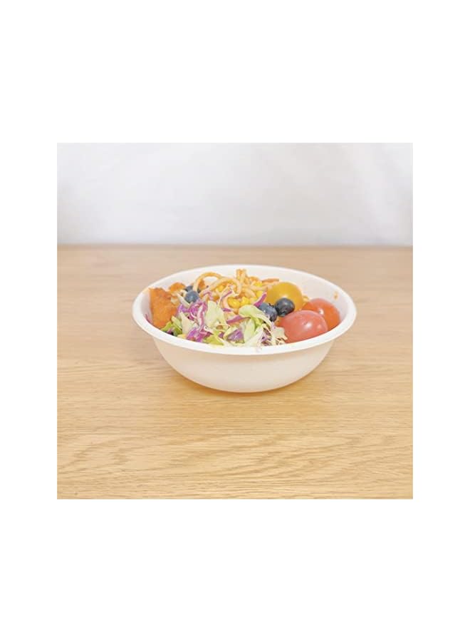 Raxoom 50-Pcs]100% Compostable Heavy-Duty Large Disposable Bowls, Made of Bagasse Cane Fibers, Eco-Friendly and Biodegradable, Perfect for Salad, Soup, Dessert, Hot or Cold Use - Image 3