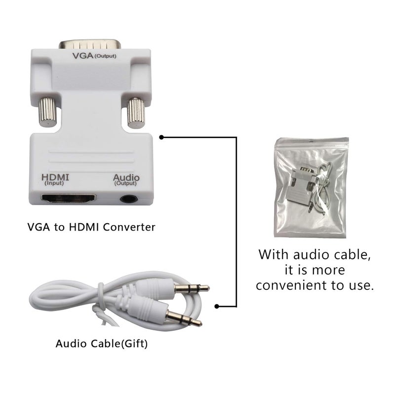 FENTICO HDMI to VGA Adapter Converter (Female to Male), Audio Output Computer Set-top Box Connector Dongle for Computer, Desktop, Laptop, PC, Monitor, Projector, HDTV, Chromebook & Xbox - Image 5