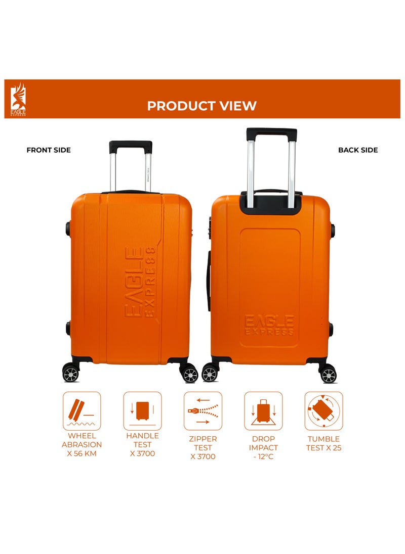 Eagle Express PATRON ABS HARD TROLLEY 20,24,28 inch 3 Piece Set ORANGE  - Image 3