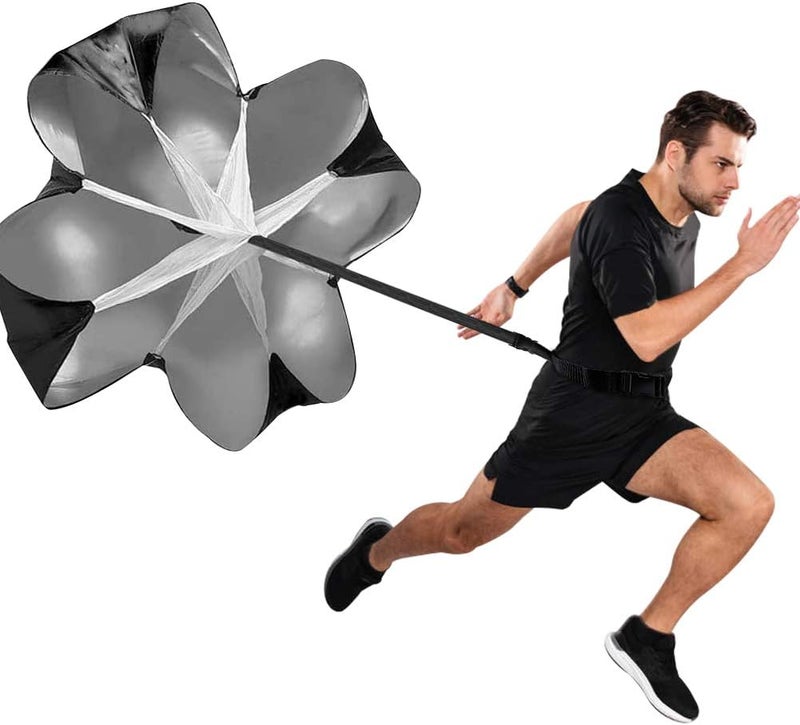 KEYPOWER Running Speed Training 56" Parachute with Adjustable Strap Speed Chute Resistance Running Parachute for Adults - Image 1
