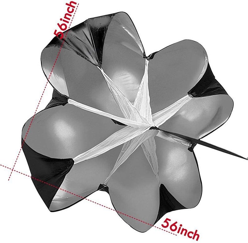 KEYPOWER Running Speed Training 56" Parachute with Adjustable Strap Speed Chute Resistance Running Parachute for Adults - Image 2