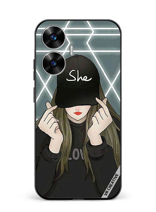 VR CREATIVE Protective Case Cover For Realme C55 She On Cap Design Multicolour - Image 1