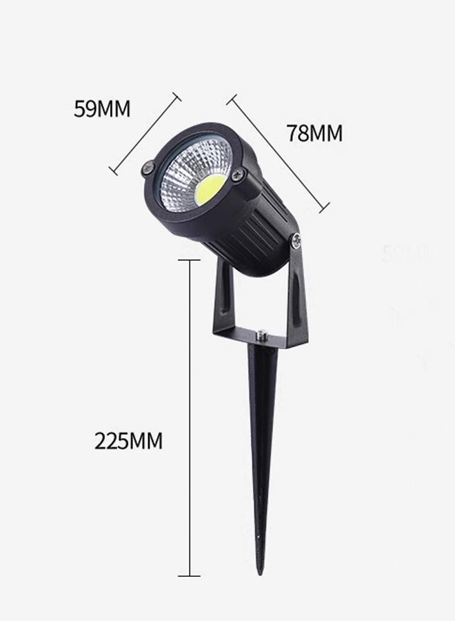 2 حزمة في الهواء الطلق LED حديقة أضواء الأرض، DC12V-24V 3W أبيض دافئ IP65 للماء أضواء الفيضانات في الحديقة لساحة المنزل، الفناء، السياج، الجدار، المسار، الممرات، الممر، أضواء العشب مع ارتفاع أسود - Image 5