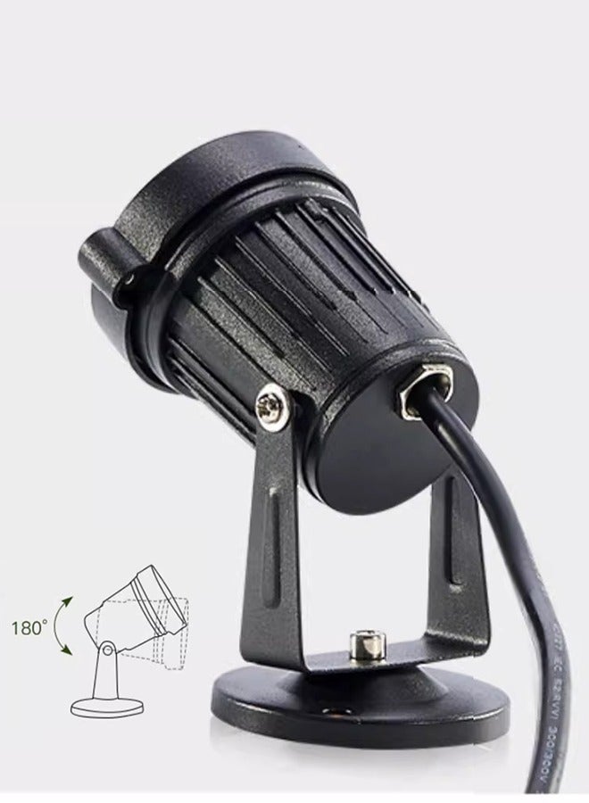 2 حزمة في الهواء الطلق LED حديقة أضواء الأرض، DC12V-24V 3W أبيض دافئ IP65 للماء أضواء الفيضانات في الحديقة لساحة المنزل، الفناء، السياج، الجدار، المسار، الممرات، الممر، أضواء العشب مع ارتفاع أسود - Image 3