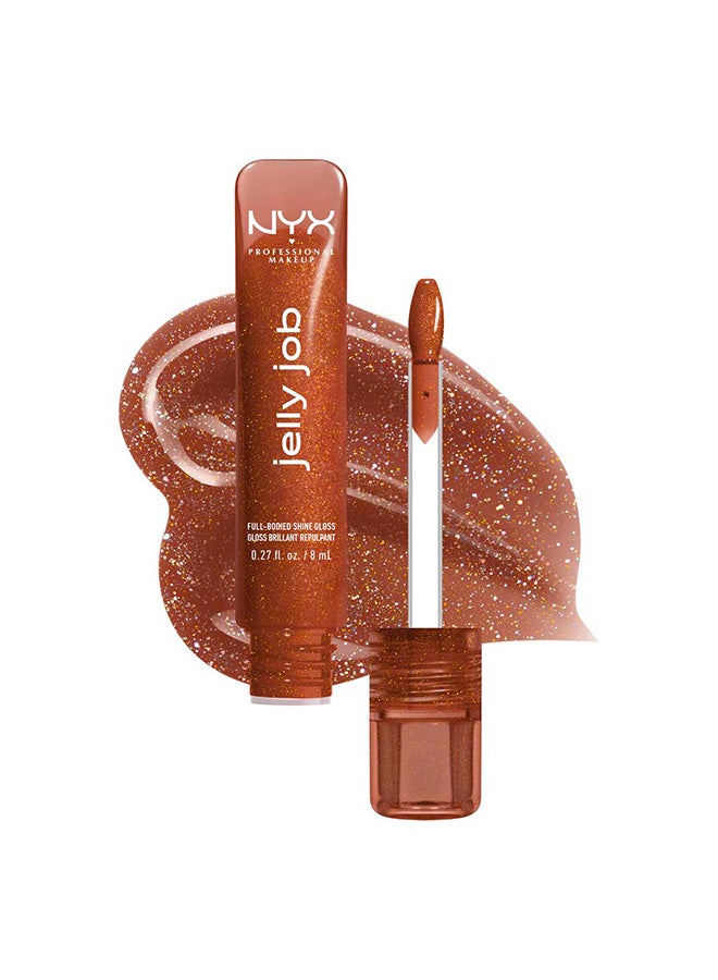 NYX PROFESSIONAL MAKEUP Jelly Job, Full-Bodied Shine Gloss, Lip-Smoothing Shine, Hyper-Glossy Finish, Bling Me Jelly - Image 1