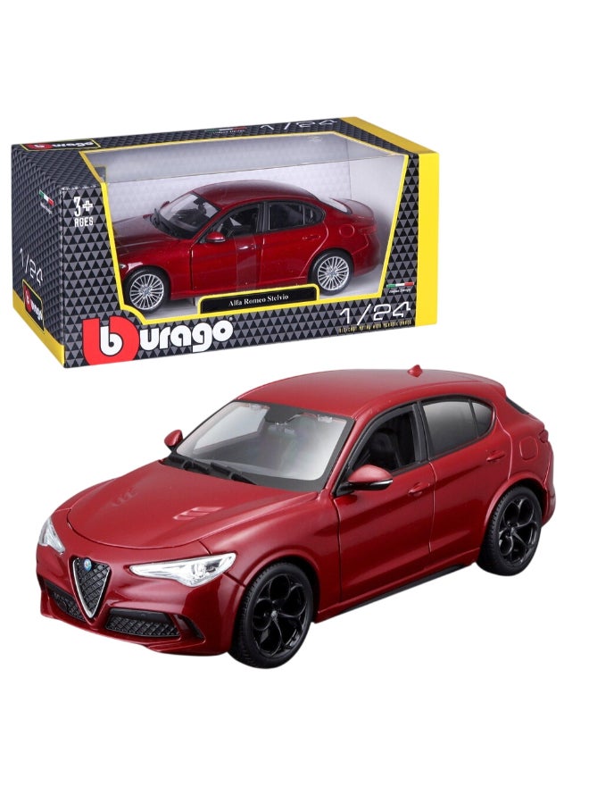 Bburago Alfa Romeo Stelvio Die-cast Car (1:24, Red) - Image 1
