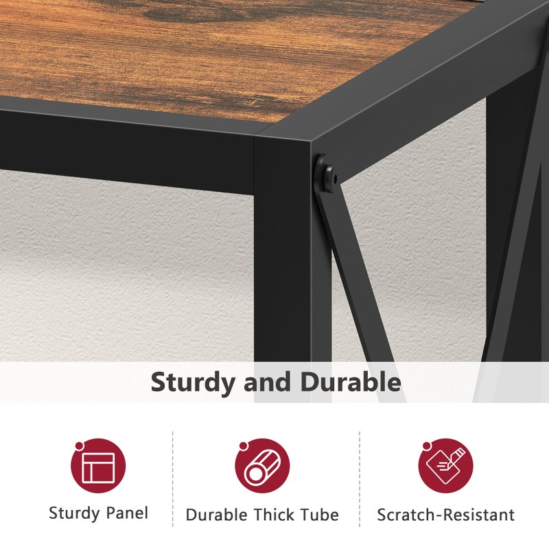Tajsoon Console Table 41.8â€, 2-Tier Industrial entryway Table, Narrow Sofa Table with Shelves, Entrance Table for Entryway, Hallway, Living Room, Foyer, Corridor, Office, Rustic Brown - Image 4