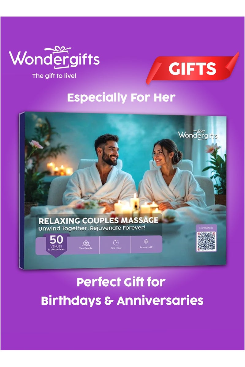 Wondergifts Couples Spa Day Gift Box | 60-Minute Massage at 50+ Luxury Spas | Birthday Gift for Her | Anniversary Gift For Women - Image 1