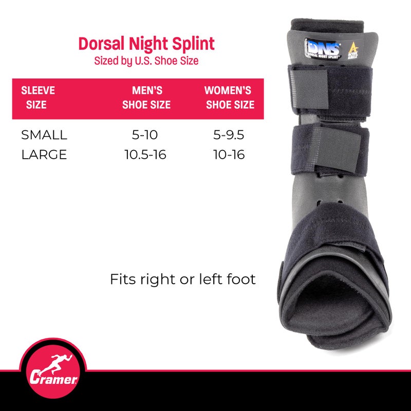 Cramer Dorsal Night Splint, Small, Foot Brace for Plantar Fasciitis Support, Lightweight Low-Profile Sleep Aid, Adjustable Arch Alignment Splint for Left or Right Foot, Slip-Resistant Fit - Image 3