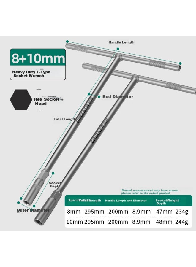 Greener Manual T-type Socket Wrench Multi-function Cross-shaped External Hexagon Wrench Automotive Motorcycle Repair Tool - Image 1