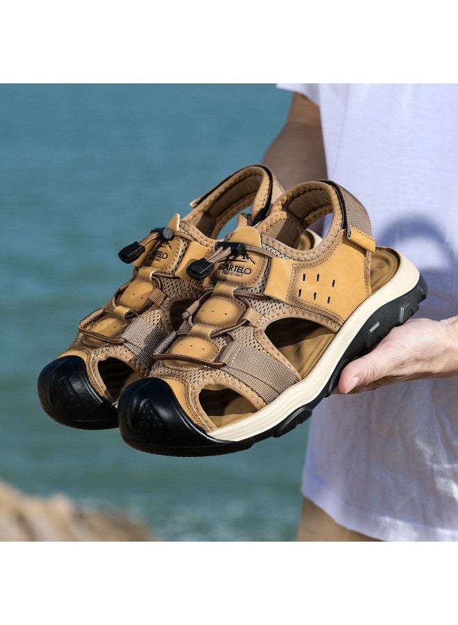 CARTELO Summer Outdoor Openwork Sandals, Breathable Anti-collision Toe Soft Sole Beach Sandals For Men, Men's Sandals - Image 2