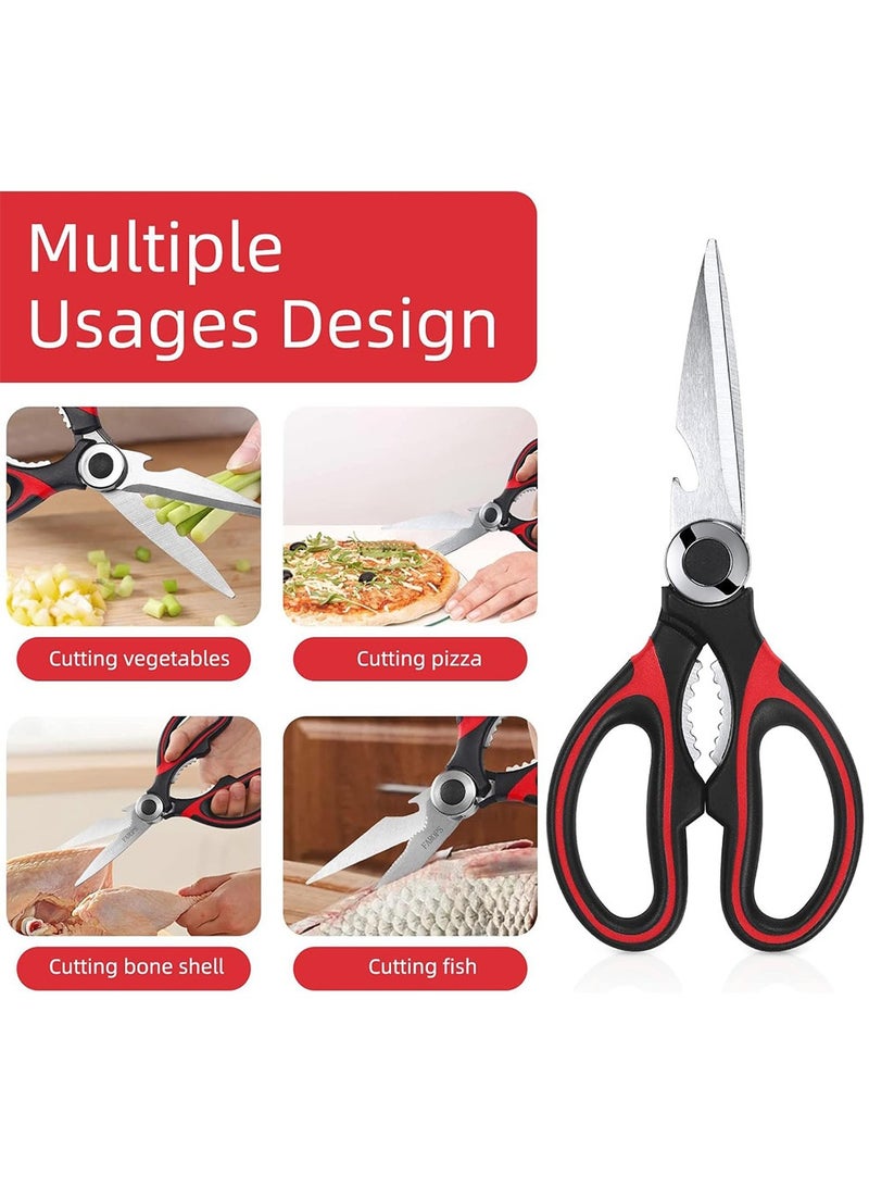 بكومور مقص مطبخ عالي الجودة - عبوة من قطعتين - مقص طعام من الفولاذ المقاوم للصدأ آمن للاستخدام في غسالة الأطباق، مناسب للحوم والأعشاب والبيتزا والدواجن والأسماك - Image 5