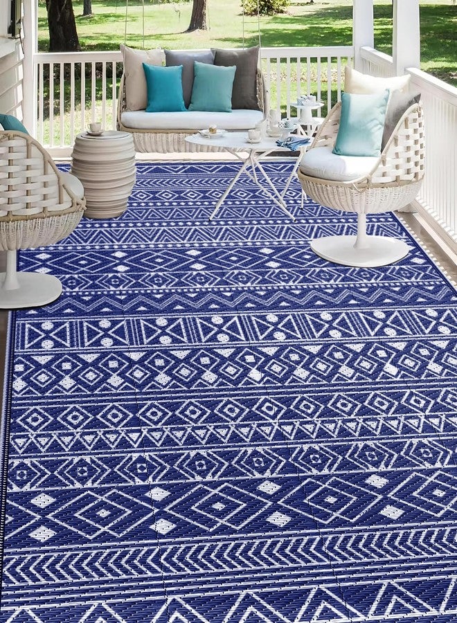 StepLively Outdoor Rug 5x8 ft, Reversible Waterproof Outdoor Plastic Straw Rug, Patio Rug Waterproof, Outdoor Large Area Rug for RV, Camping, Garden, Porch, All-Weather & Easy to Clean(Blue) - Image 1