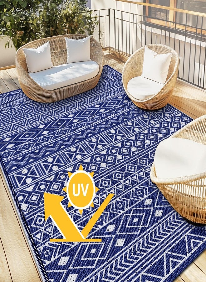 StepLively Outdoor Rug 5x8 ft, Reversible Waterproof Outdoor Plastic Straw Rug, Patio Rug Waterproof, Outdoor Large Area Rug for RV, Camping, Garden, Porch, All-Weather & Easy to Clean(Blue) - Image 4