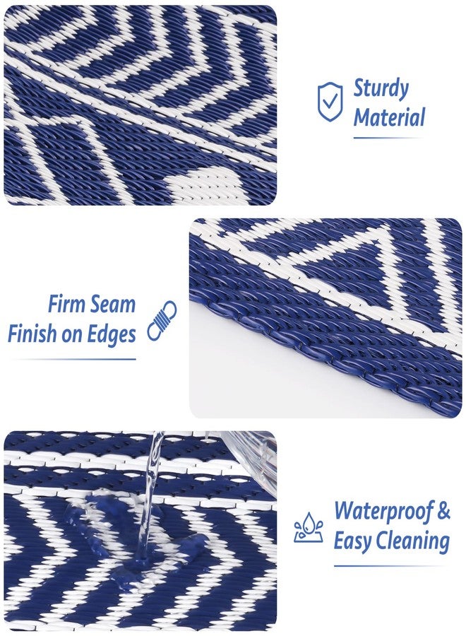StepLively Outdoor Rug 5x8 ft, Reversible Waterproof Outdoor Plastic Straw Rug, Patio Rug Waterproof, Outdoor Large Area Rug for RV, Camping, Garden, Porch, All-Weather & Easy to Clean(Blue) - Image 5