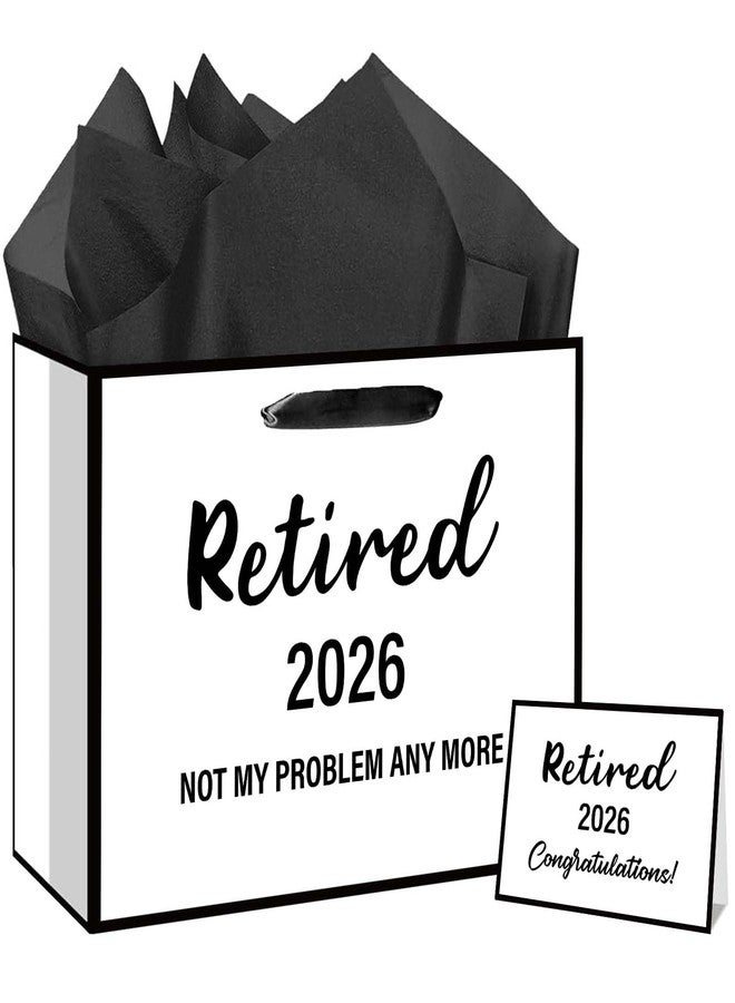 RTMISA 2026 Retirement Gift Bag with Tissue Paper and Greeting Card 2026 Retired Gifts Wrapping Bag for Women Men Coworker Teacher, Retirement Party Decorations Supplies - Image 1