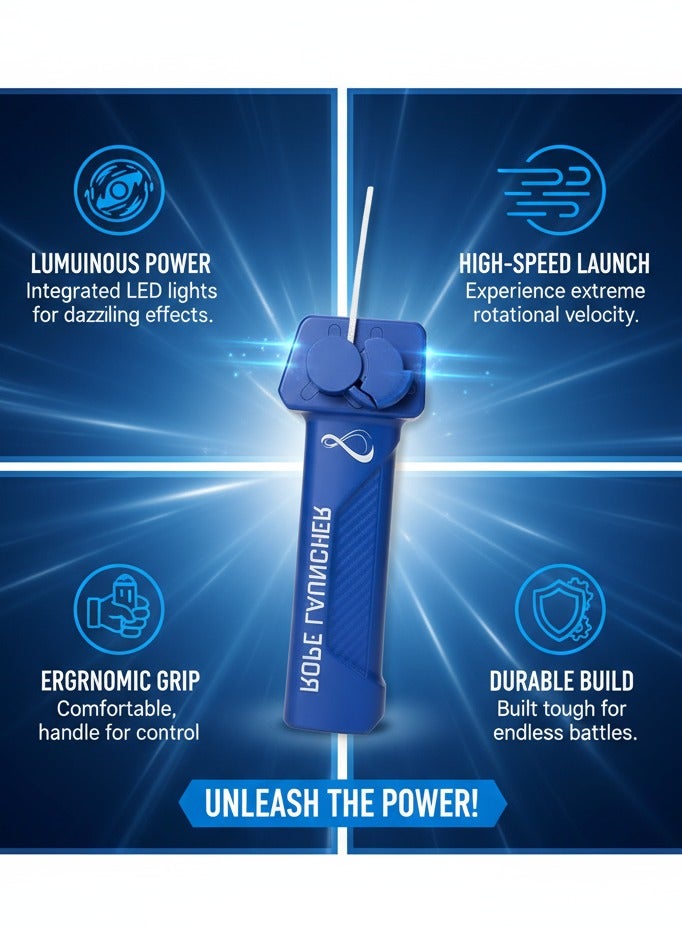 Y&D Glow-in-the-Dark Rope Launcher Adjustable Speed Rope Toys Tease Cats and Dogs Decompression Thruster - Image 2