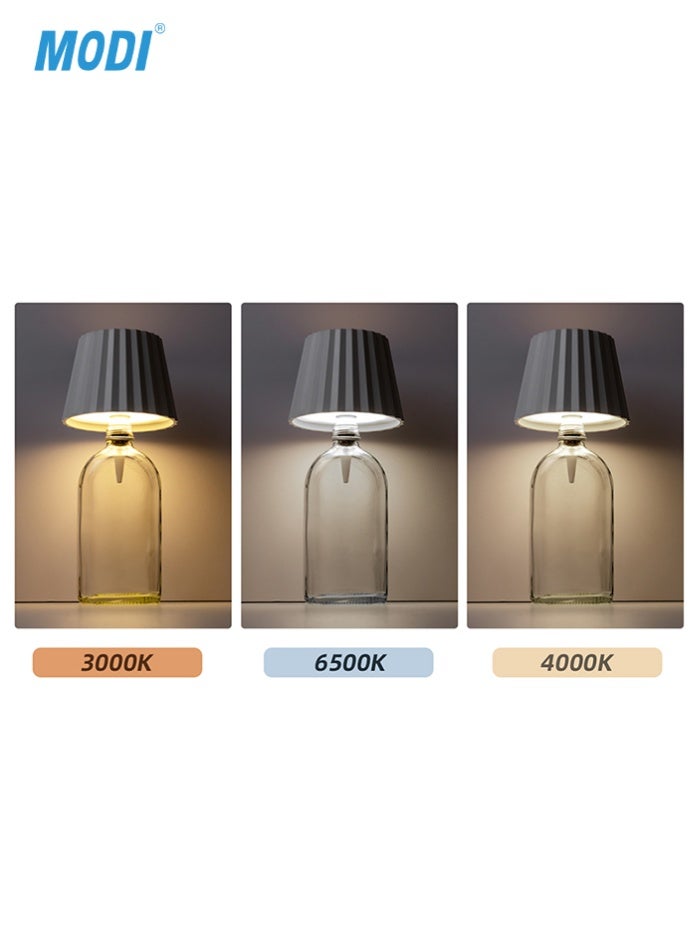 مودي مصباح طاولة LED قابل لإعادة الشحن | تصميم غطاء مطوي | مستشعر لمس | شحن من النوع C | بطارية ١٨٠٠ مللي أمبير/ساعة | إضاءة ديكورية عصرية (أسود وأبيض) - Image 4