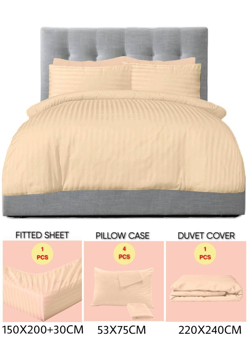 Blueberry 6 Pieces Queen Size Duvet Cover Set - Includes 1 Duvet Cover (220x240cm), 1 Fitted Sheet (150x200+30cm), 4 Pillow Cases (53x75cm) - Image 2