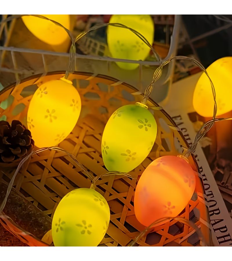 20 Led Easter Colorful Egg Light String For Egg Hunt Party Decoration With Flicker Mode Cute Eggs Indoor Home Bedroom Holiday Decor Unplugged Battery Not Included - Image 4