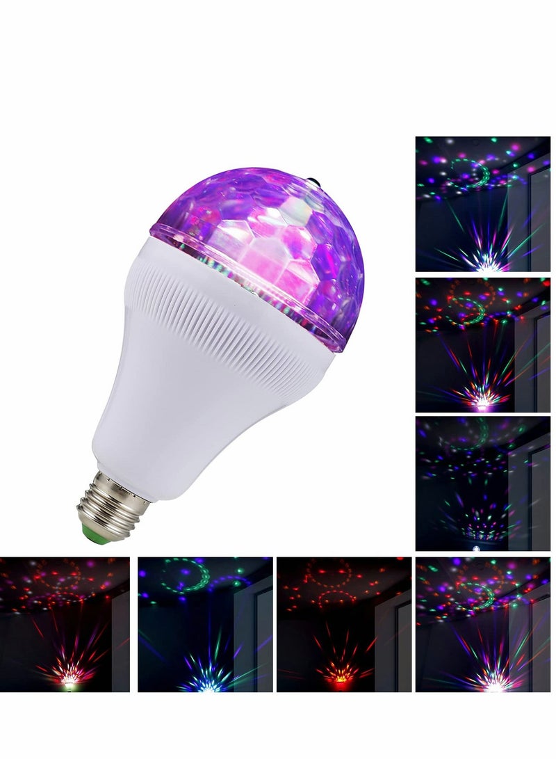Excefore E27 Disco Light Bulb Rotating LED Party Bulb Strobe Light for Parties 6W RGB Multi Crystal Disco Ball Light Strobe Bulb Decor for Birthday - Image 2