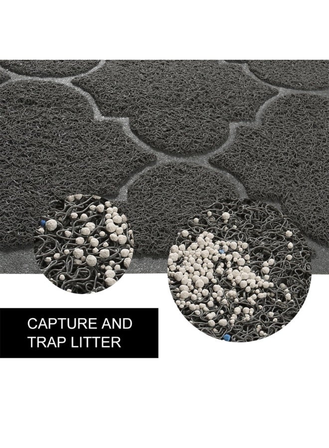 كيلا سجادة صندوق فضلات القطط، 75 × 45 سم، متينة للتحكم في تناثر الفضلات، سجادة صندوق فضلات كبيرة جدًا ومقاومة للماء، سجادة صندوق فضلات ناعمة على أقدام القطط لغرفة النوم وغرفة المعيشة - Image 3