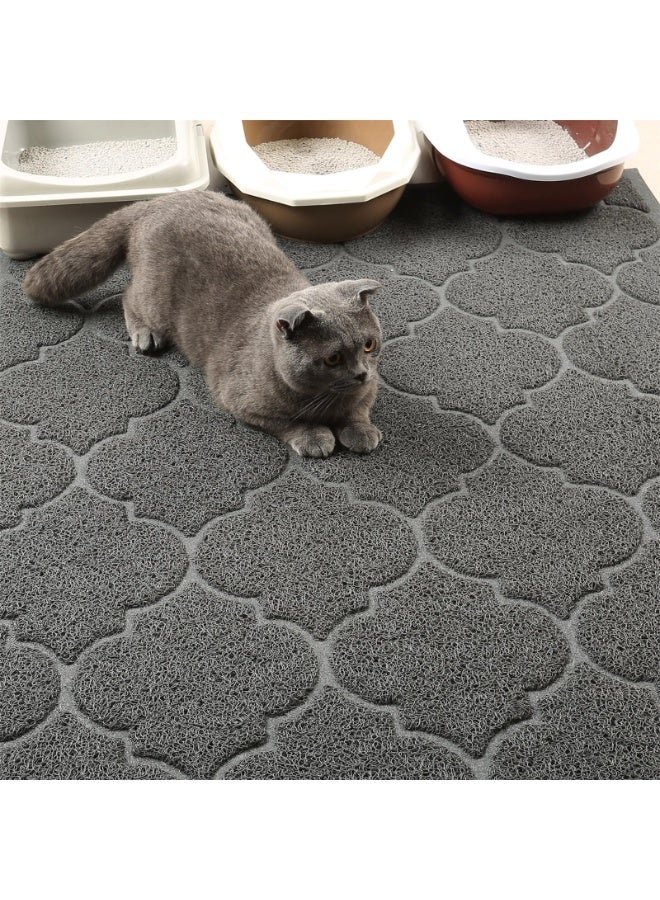 كيلا سجادة صندوق فضلات القطط، 75 × 45 سم، متينة للتحكم في تناثر الفضلات، سجادة صندوق فضلات كبيرة جدًا ومقاومة للماء، سجادة صندوق فضلات ناعمة على أقدام القطط لغرفة النوم وغرفة المعيشة - Image 2
