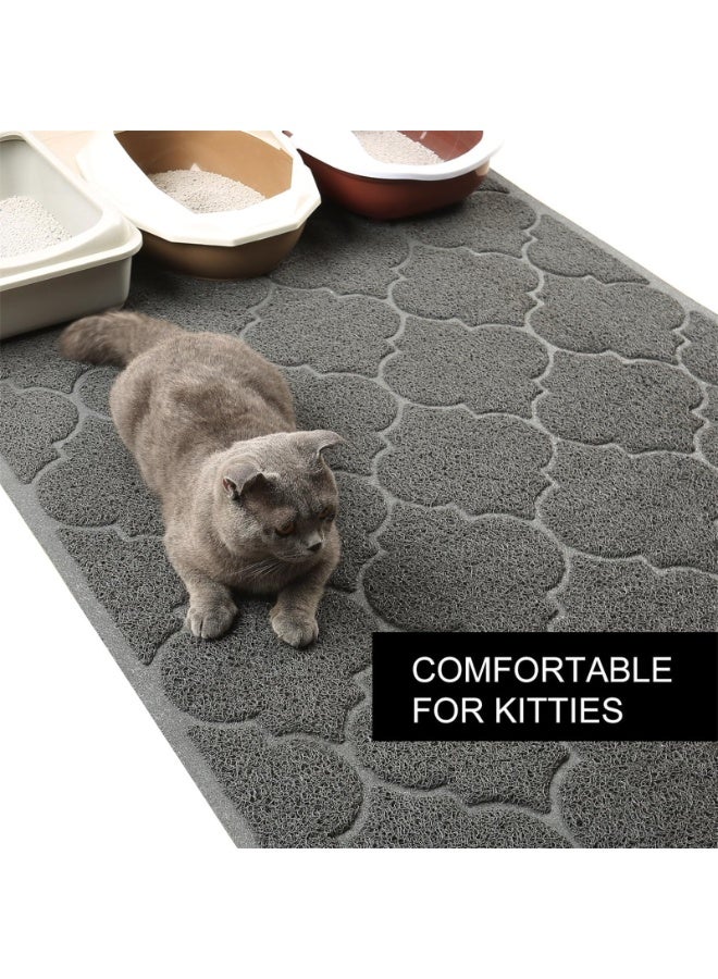 كيلا سجادة صندوق فضلات القطط، 75 × 45 سم، متينة للتحكم في تناثر الفضلات، سجادة صندوق فضلات كبيرة جدًا ومقاومة للماء، سجادة صندوق فضلات ناعمة على أقدام القطط لغرفة النوم وغرفة المعيشة - Image 5
