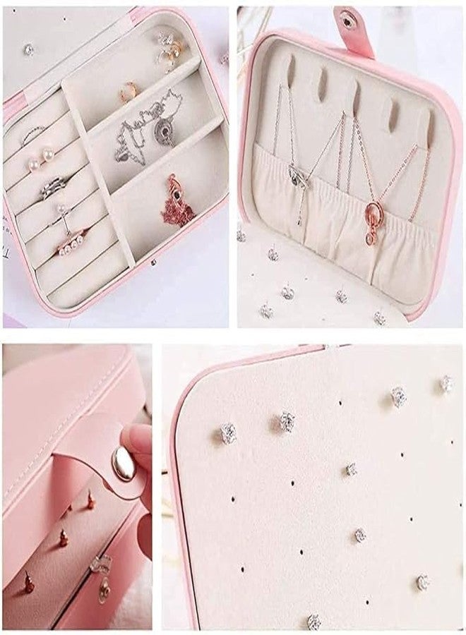 KERFORA PU Leather Travel Jewelry Box, Double Layer Small Organizer for Women and Girls, Portable Mini Travel Case Storage Display Holder - Image 3